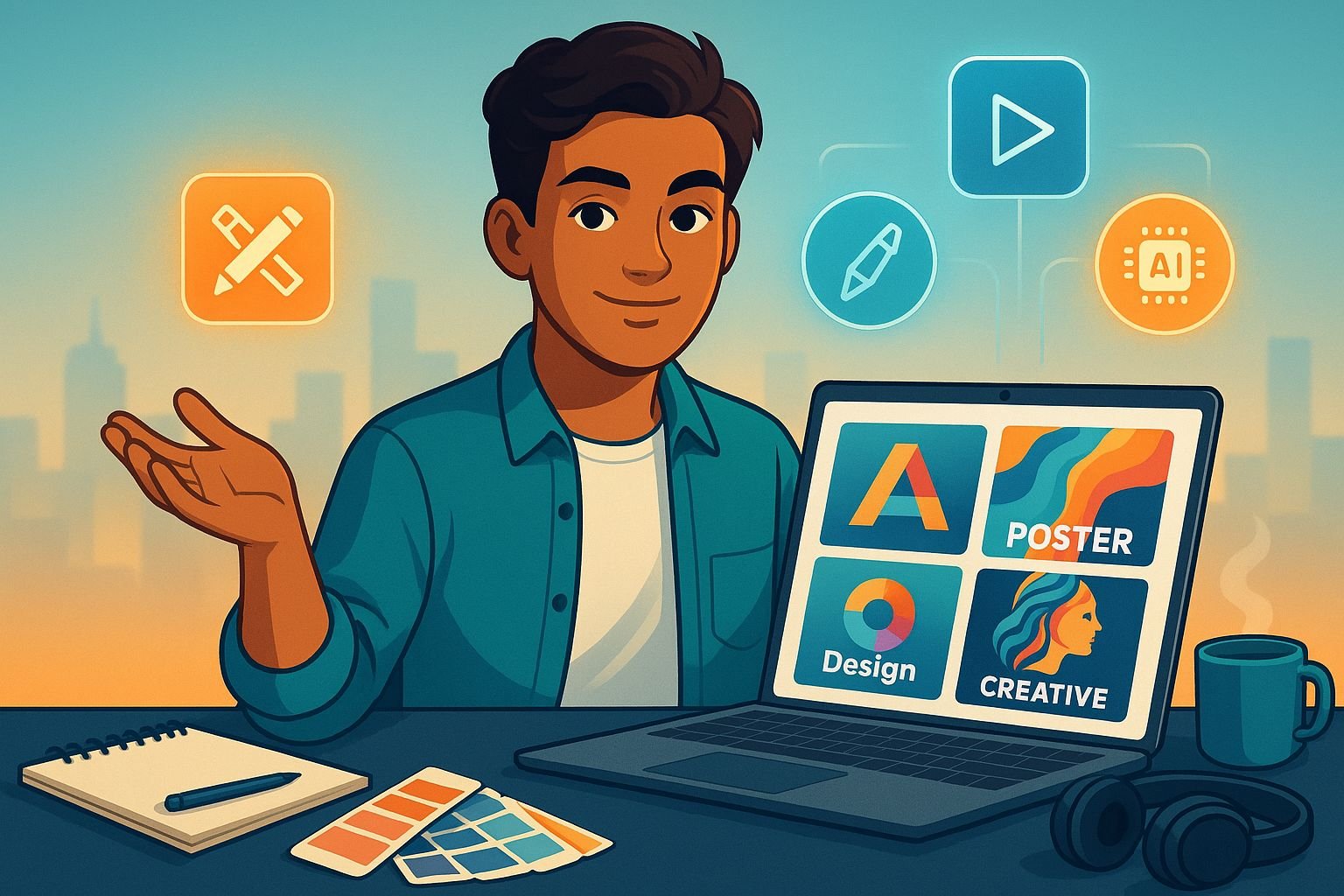 Creative professional building portfolio and landing design job without traditional degree through RedSketch Academy career guidance 2025