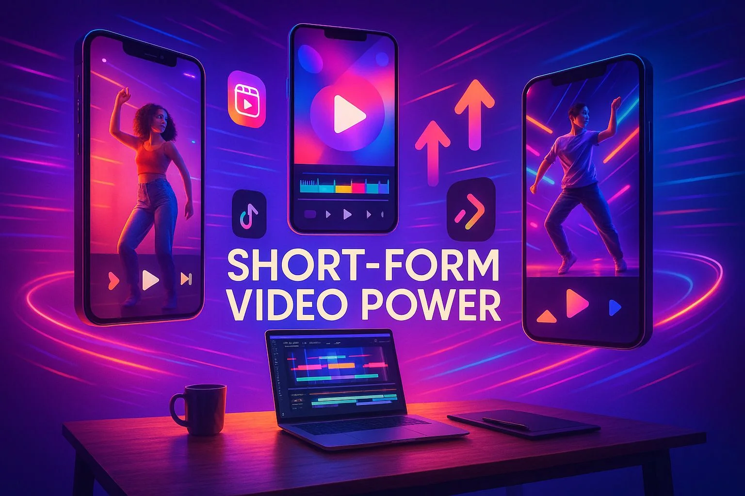 Content creator filming short-form video content on mobile device for TikTok Instagram Reels YouTube Shorts - 2025 video marketing trends at RedSketch Academy
